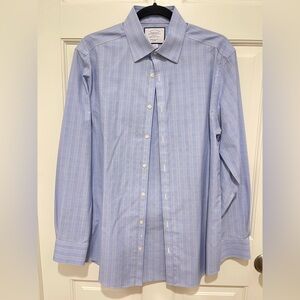 Charles Tyrwhitt Blue and White Dress Shirt Classic Fit